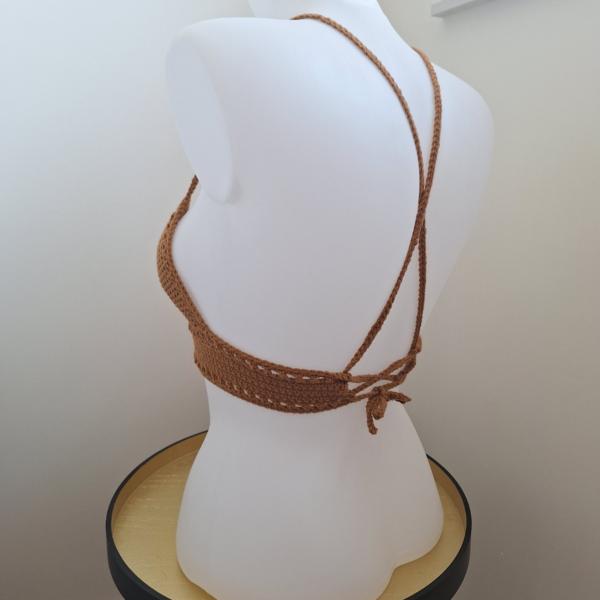 Gehaakt topje 'Boho top caramel'