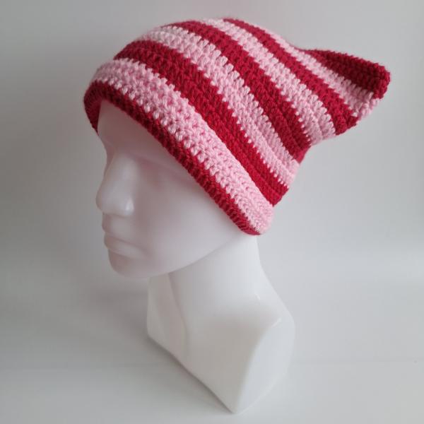 Gehaakte muts | Lichtroze en knalroze