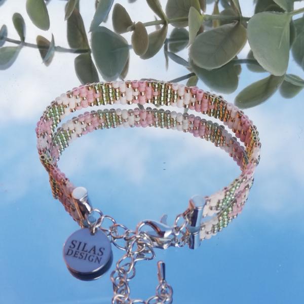 Geweven kralen armband 'Soft chevron'