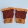 Thumbnail for Gehaakte handschoenen - gehaakte vingerloze handschoenen | Bruin en oranje