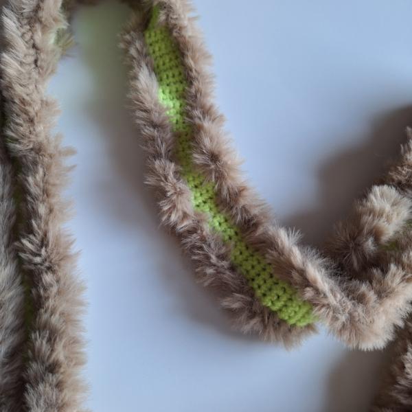 Gehaakte tas | Limegroen, zwart, beige en witte ster