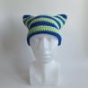 Thumbnail for Gehaakte muts | Kobaltblauw en lichtgroen