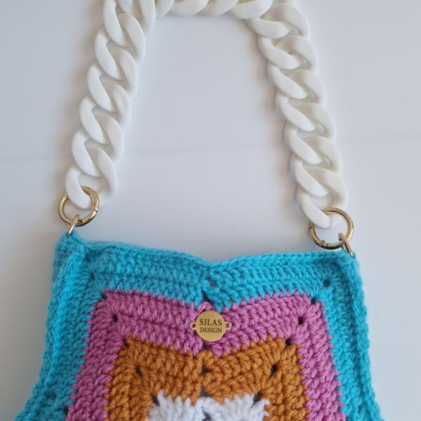 Gehaakte tas 'Turquoise ster'