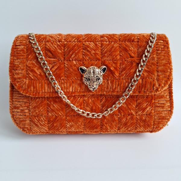 Geweven crossbody tas | Oranje en goud