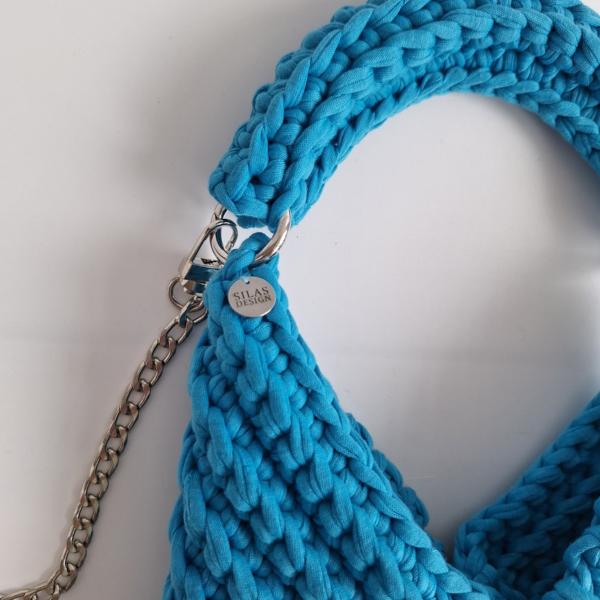 Gehaakte crossbody tas | Petrol