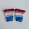 Thumbnail for Gehaakte handschoenen - gehaakte vingerloze handschoenen | Blauw, lichtblauw, crème, lichtroze en wijnrood
