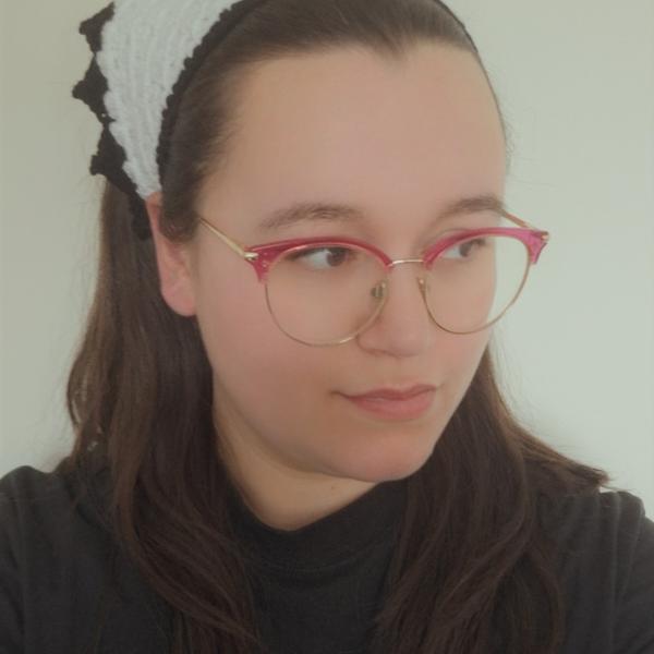 Gehaakte bandana | Wit en zwart