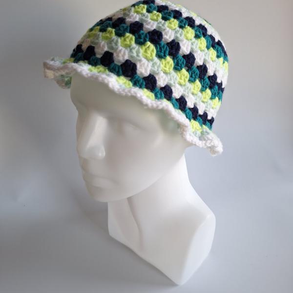 Gehaakte bucket hat 'Kiwi'