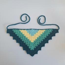 Gehaakte bandana | Mintgroen, pastel geel, turquoise en petrol