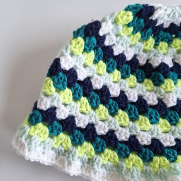 Gehaakte bucket hat 'Kiwi'