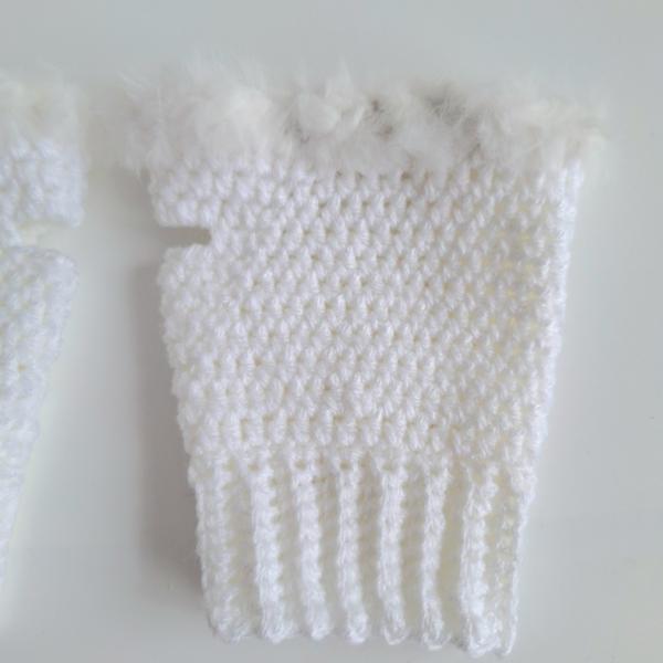 Gehaakte handschoenen - gehaakte vingerloze handschoenen | Wit
