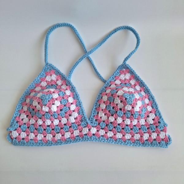 Gehaakt topje 'Pride transgender vlag'