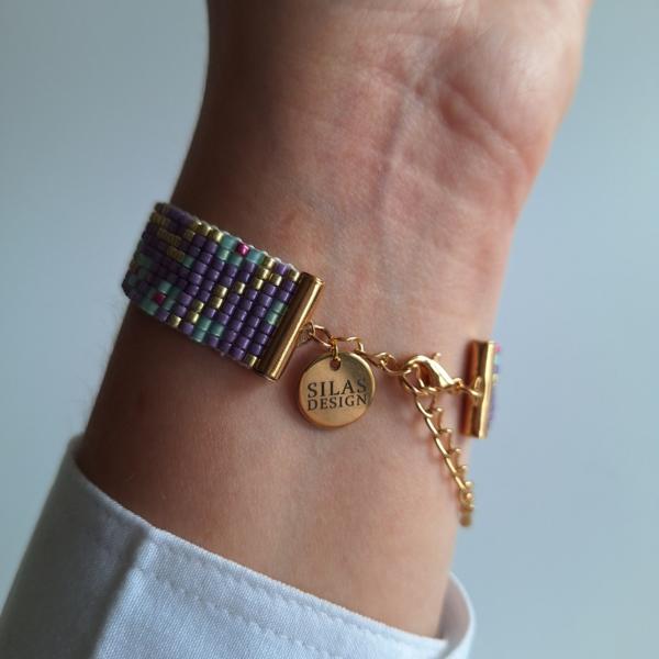 Geweven kralen armband | Mintgroene bloesem