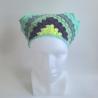 Thumbnail for Gehaakte bandana | Limegroen, donkerpaars, eucalyptus, grijsblauw en mintgroen