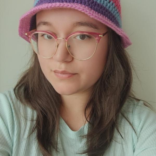Gehaakte bucket hat | Blauw, paars, lavendel en roze