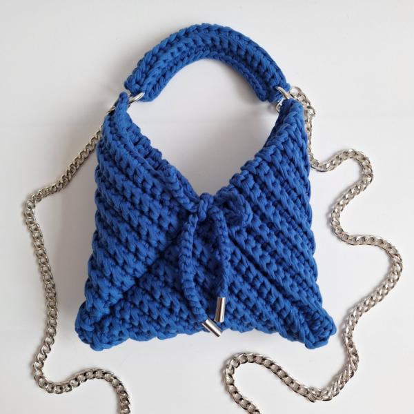 Gehaakte crossbody tas | Kobaltblauw