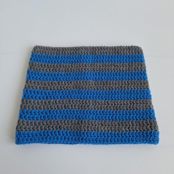 Gehaakte muts | Blauw en donkergrijs