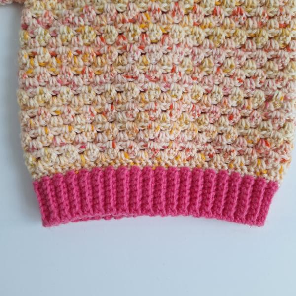 Gehaakt baby vestje | Roze en oranje gemêleerd