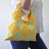 Thumbnail for Gehaakte checker handtas 'Geel en groen'