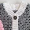 Thumbnail for Gehaakt baby vestje | Roze, grijs en wit