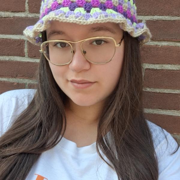 Gehaakte bucket hat 'Druif'