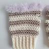 Thumbnail for Gehaakte handschoenen - gehaakte vingerloze handschoenen | Crème, beige en lila