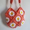 Thumbnail for Gehaakte tas | Koraaloranje madeliefjes