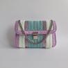 Thumbnail for Geweven crossbody tas | Turquoise, lila, pastel geel en zilver