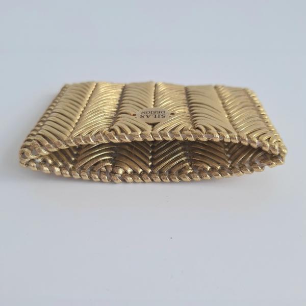 Geweven pasjeshouder | Metallic goud