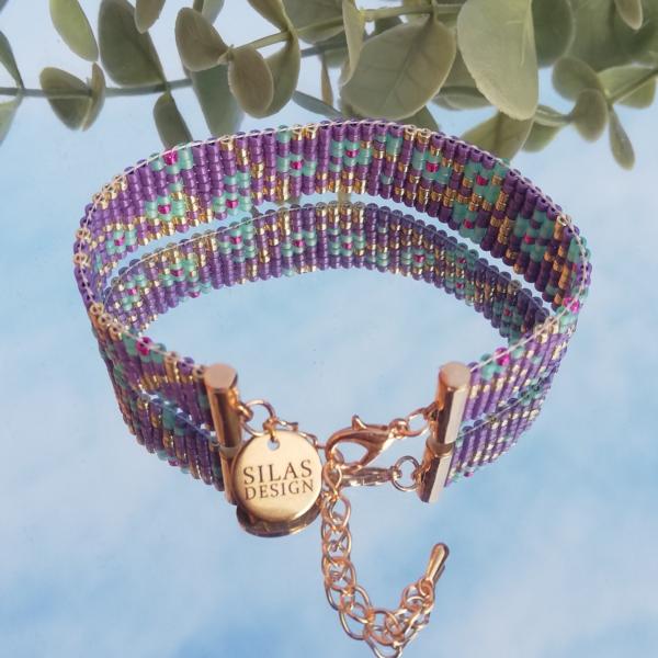 Geweven kralen armband | Mintgroene bloesem