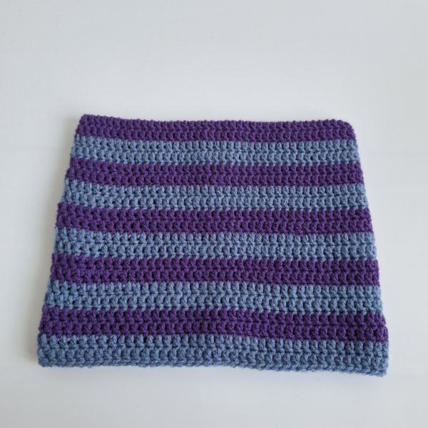 Gehaakte muts | Paars en denimblauw