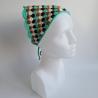 Thumbnail for Gehaakte bandana | Turquoise, karamelbruin, crème en donkerbruin