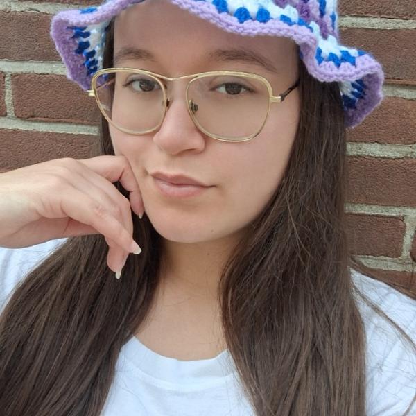 Gehaakte bucket hat | Blauwe bes