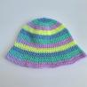 Thumbnail for Gehaakte bucket hat | Blauw, mint, lila en lime