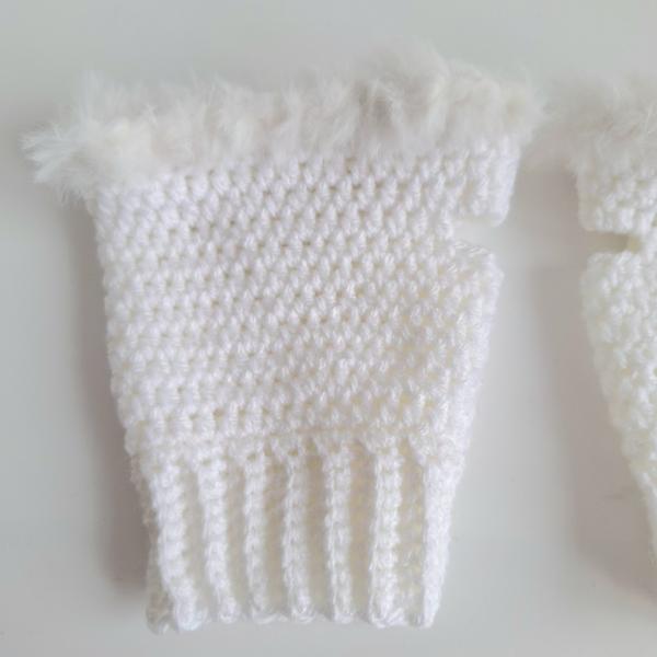 Gehaakte handschoenen - gehaakte vingerloze handschoenen | Wit