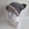 Thumbnail for Gehaakte muts met imitatiebont | Grijs