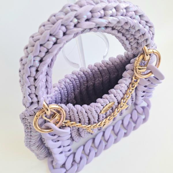 Gehaakte tas Shelly | Glitter lila