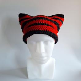 Gehaakte muts | Zwart en rood