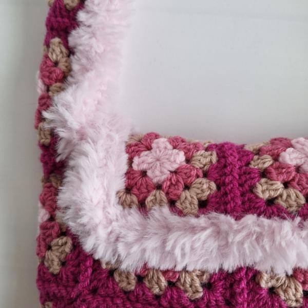 Gehaakte granny square tas | Roze