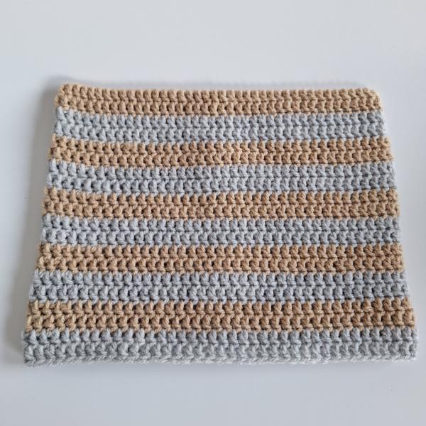 Gehaakte muts | Beige en lichtgrijs
