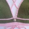 Thumbnail for Gehaakt topje | Donkergroen en lichtroze
