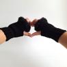 Thumbnail for Gehaakte handschoenen - gehaakte vingerloze handschoenen | Zwart