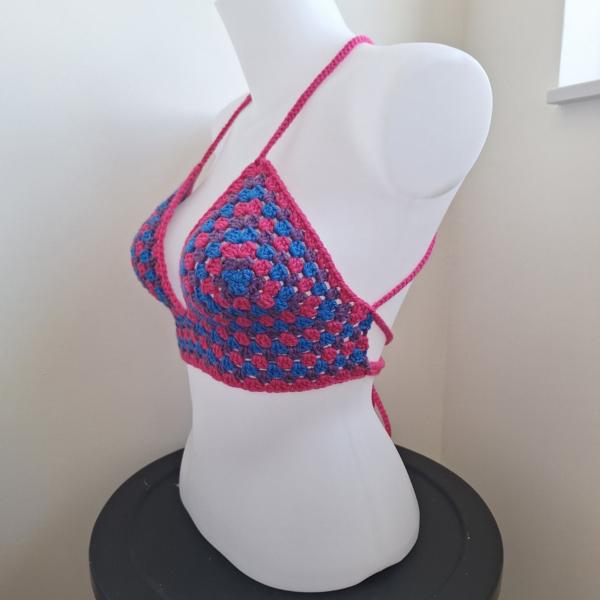 Gehaakt topje 'Pride biseksuele vlag'