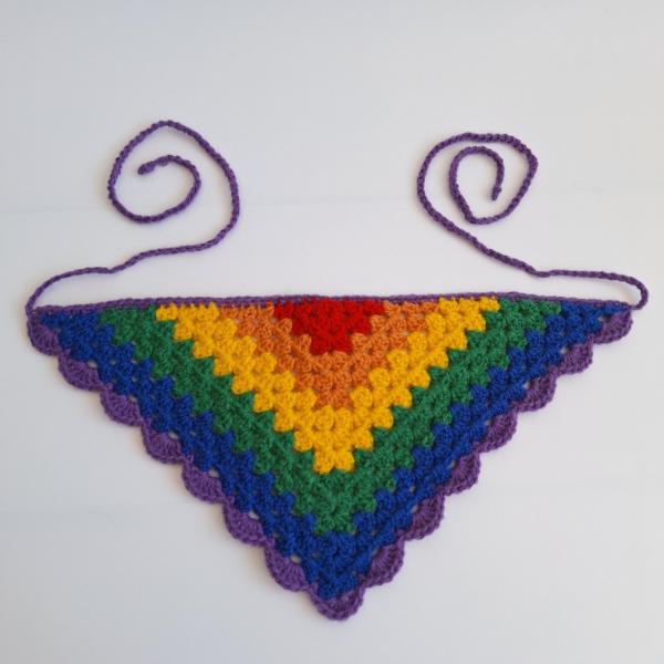 Gehaakte bandana 'Pride regenboog vlag'