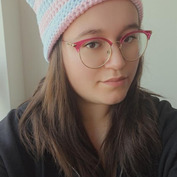 Gehaakte muts | Lichtroze en lichtblauw