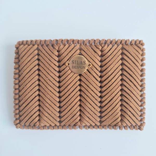 Geweven pasjeshouder | Lichtbruin