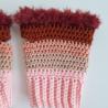 Thumbnail for Gehaakte handschoenen - gehaakte vingerloze handschoenen | Lichtroze, poeder roze, koraaloranje, roestbruin en wijnrood