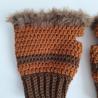 Thumbnail for Gehaakte handschoenen - gehaakte vingerloze handschoenen | Donkerbruin en karamelbruin