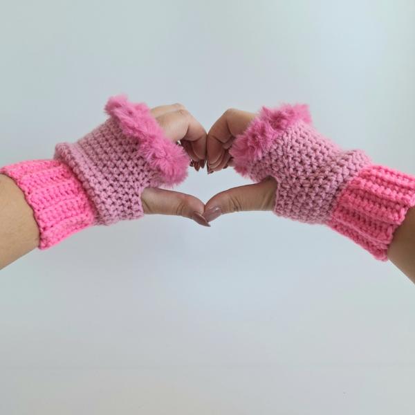 Gehaakte handschoenen - gehaakte vingerloze handschoenen | Barbie girl