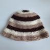 Thumbnail for Gehaakt baby zonnehoedje 'Bruin, crème en beige'